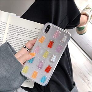 UnnFiko 3D Clear Case Compatible with iPhone 14 Pro, Super Cute Cartoon Bears, Funny Creative Soft Protective Case Cover (Bears, iPhone 14 Pro)