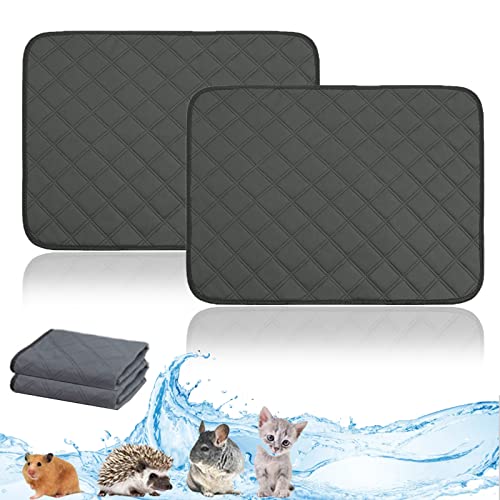 HERCOCCI Guinea Pig Fleece Cage Liners, Super Absorbent – Reusable & Washable Guinea Pig Pee Pads Bedding for Rabbit Chinchilla Hedgehog Gerbil Hamster (2 Pack - 23.6’’ x 17.7’’)