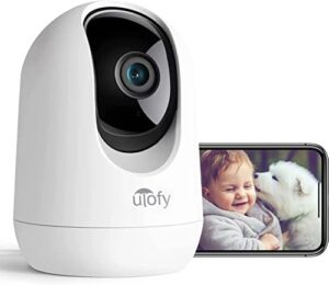 ulofy 2k/3mp 360° pet camera with phone app, 2.4g wifi only, indoor security camera for baby/dog, pan/tilt video baby monitor with super ir night vision, motion detection, 2-way audio, work with alexa