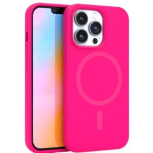 felony case - iphone 12 pro max case, stylish neon pink iphone case - 360° shockproof protective case designed for iphone 12 pro max - compatible with magsafe