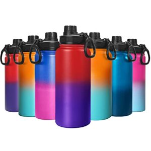 watmhhjq 18oz/32oz insulated stainless steel water bottle,bpa free,sport metal thermos water bottles cups, leak-proof double wall vacuum wide mouth, keep cold for 20 hrs/hot 8 hrs