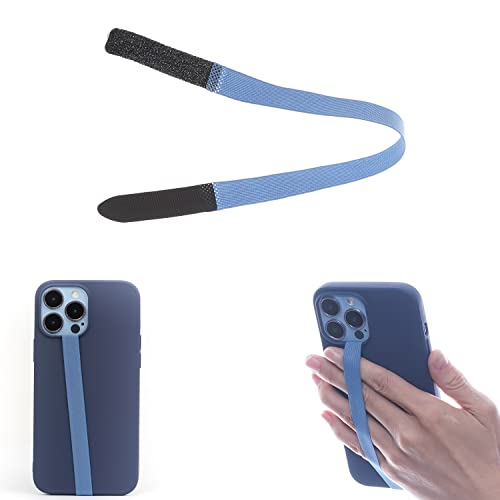 TFY Security Elastic Phone Strap, Universal Slim Hand Finger Grip, Non-Slip Cell Phone Holder, fit Most Smartphones Case - 2 Pieces (Blue)