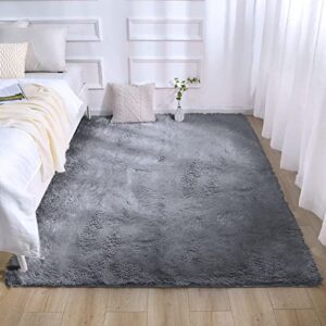 oplebepe ultra soft fluffy rug for bedroom, 6x9 area rugs for living room