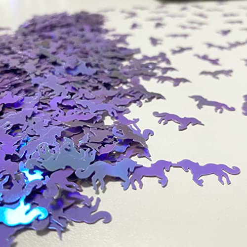 2000 Pieces Unicorn Horn Horse PVC Table Confetti for Wedding Birthday Party Decoration Celebrations Unicorn confetti, 1.9 oz(Purple)