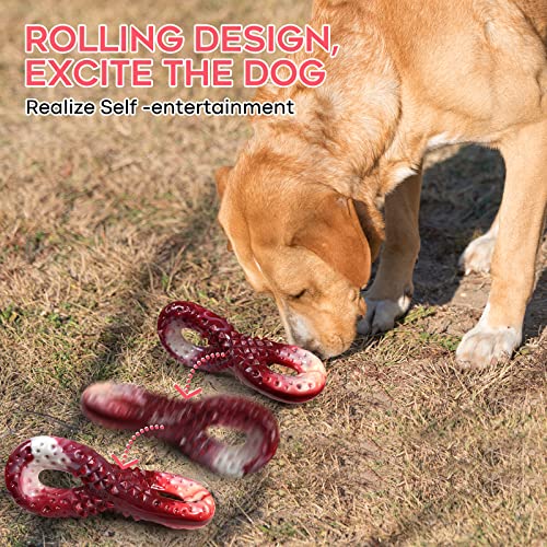 VANFINE Dog Bones for Aggressive chewers Dog Toys for Large Dogs 8-Shaped Rolling Design Bone Interactive Tough Dog chew Toys for Aggressive chewers Large Breed Indestructible Small Medium Dogs Nylon