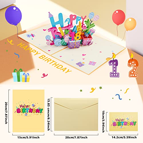 3D Pop Up Birthday Card Siumir Birthday Greeting Card with Envelope Gift Card Numbers 0-9 Personalized for Kids, Women, Men