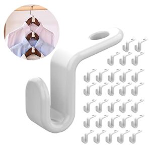 sweet lemon 60 pack clothes hanger connector hooks, cascading clothes hangers, hanger extension clips, for heavy duty space saving cascading connection hooks ,for clothes closet.(white)