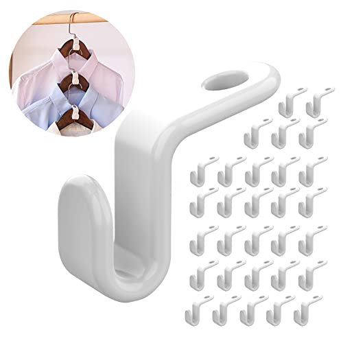 SWEET LEMON 60 Pack Clothes Hanger Connector Hooks, Cascading Clothes Hangers, Hanger Extension Clips, for Heavy Duty Space Saving Cascading Connection Hooks ,for Clothes Closet.(White)