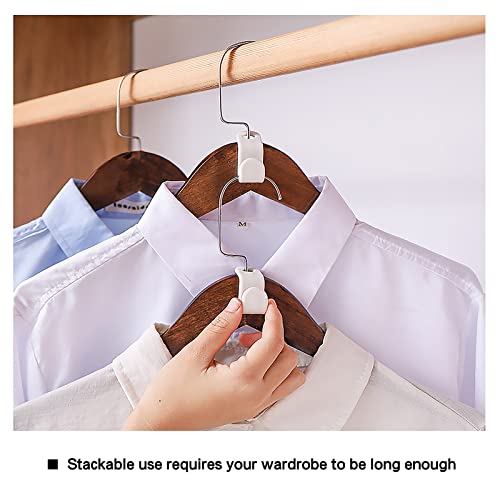 SWEET LEMON 60 Pack Clothes Hanger Connector Hooks, Cascading Clothes Hangers, Hanger Extension Clips, for Heavy Duty Space Saving Cascading Connection Hooks ,for Clothes Closet.(White)