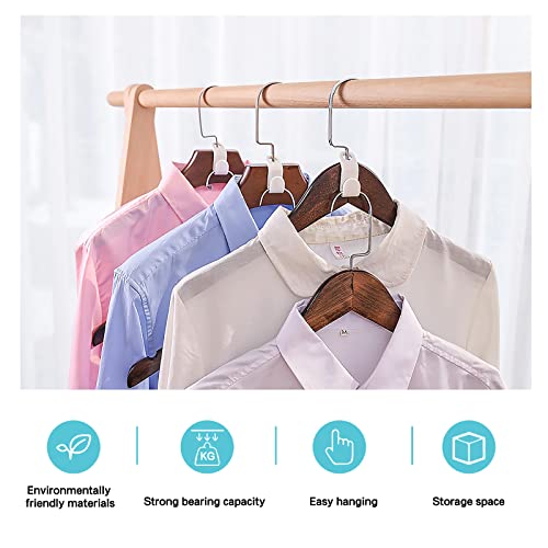 SWEET LEMON 60 Pack Clothes Hanger Connector Hooks, Cascading Clothes Hangers, Hanger Extension Clips, for Heavy Duty Space Saving Cascading Connection Hooks ,for Clothes Closet.(White)