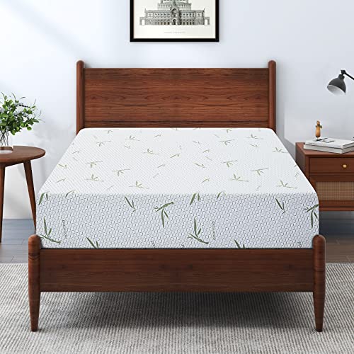 IULULU King Mattress, 10 Inch Memory Foam Mattress in a Box, Green Tea Gel Infused Mattresses with Breathable Bamboo Cover for Cool Sleep, Medium Supportive, CertiPUR-US Certified, White