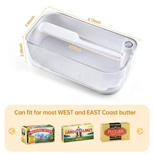 aceyoon Butter Dish with Transparent Lid, Dishwasher Safe Butter Storage Container, ABS Plastic Butter Dish for Countertop, Butter Dishes with Knife & Butter Stick
