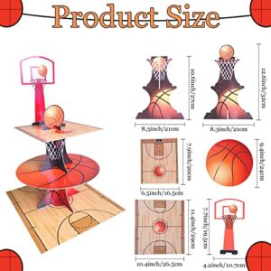 Basketball Theme Party Cake Tower Decorations Basketball Cupcake Stand (Square - Basketball)