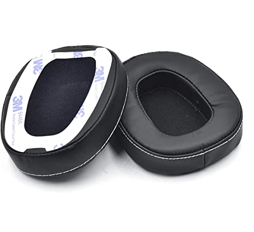 Replacement Ear Pads with Tape Compatible with Skullcandy Crusher Wired Built-in Amplifier and Mic Headphone (Protein Leather)