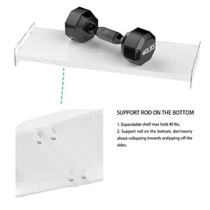 WEJIPP Closet Tension Shelf Expendable Cabinet Organizer Storage Shelf Heavy Duty Metal DIY Shelf Divider Separator for Cabinet Wardrobe Cupboard Kitchen Bedroom