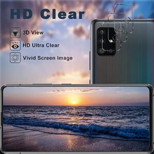 [3+3 Pack]Galaxy A71 5G Screen Protector+Camera Lens Protector, 9H Hardness Tempered Glass, Anti Scratch, HD Clear, Easy Installation, Bubble Free, Screen Protector for Samsung Galaxy A71 5G/4G/5G UW