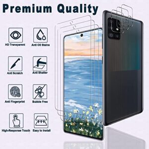 [3+3 Pack]Galaxy A71 5G Screen Protector+Camera Lens Protector, 9H Hardness Tempered Glass, Anti Scratch, HD Clear, Easy Installation, Bubble Free, Screen Protector for Samsung Galaxy A71 5G/4G/5G UW