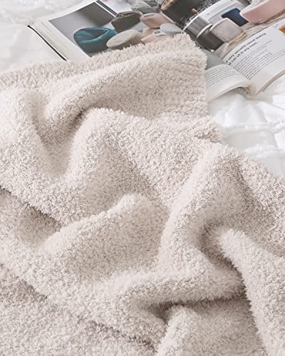 Panku Super Soft Cozy Knit Throw Blanket for Couch and Bed, Knitted Luxury Reversible Cozy Warm Fleece Blanket Throw Camel, Plush Fluffy and Fuzzy Solid Blankets for Women 50x60 Inches Khaki