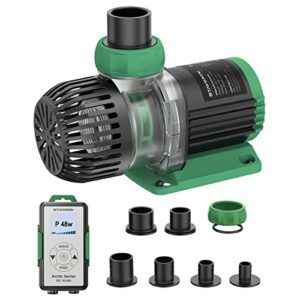staygrow arctic series dc-6500 aquarium water pumps, dc 24v 48w 1717 gph (6500 l/h), sine wave silent powerful controllable submersible or external return pump for fresh/saltwater/marine tank green