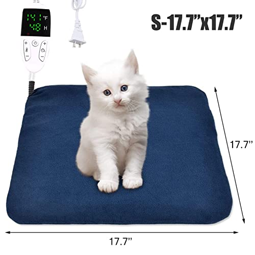 Coopupet Pet Heating Pad,12 Adjustable Temperature Cat Heating Pad Indoor with Timer, Dog Heating Pad Indoor with Chew Resistant Cord, Heating Pad for Cats, Electric Pads for Dogs, Pet Heated Mat(S)