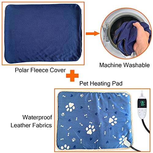 Coopupet Pet Heating Pad,12 Adjustable Temperature Cat Heating Pad Indoor with Timer, Dog Heating Pad Indoor with Chew Resistant Cord, Heating Pad for Cats, Electric Pads for Dogs, Pet Heated Mat(S)