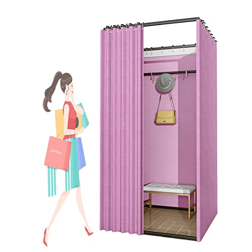 ZUSSMA Clothing Store Fitting Room, Fitting Room Clothing Store, Portable Dressing Room, Mobile Temporary Partition, Shopping Mall Square Privacy Zone Display Rack, 3 Sizes Fitting Room Dressing Room