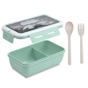 g-ahora versatile 2-compartment cinna-moroll bento boxes, cinna-moroll lunch box, leak-proof lunchbox bento box with utensil set for dining out, work, picnic (lbox cin)