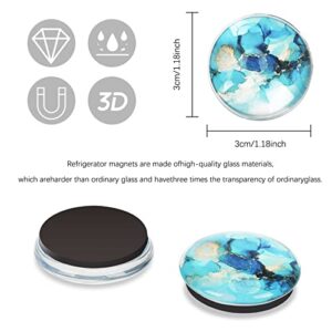 WWW 12Pcs Glass Strong Magnetic Refrigerator Magnets,Marble Crystal Fridge Magnets Decoration for Home,Office Whiteboard,Cabinet,Dishwasher, Locker(Round/30mm)