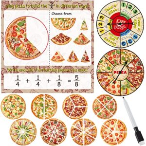 magnetic pizza fraction tiles with fraction circles set includes magnetic pizza fractions pizza spinners erasable marker board math pizza game fraction math game for math fraction learning education