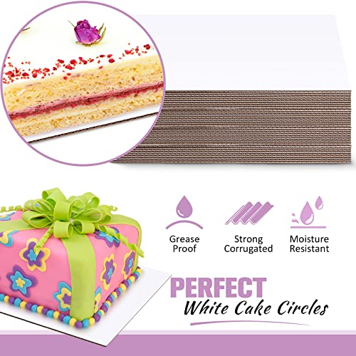 40 Pieces Rectangle Cake Board 1/4 Sheet Cake Cardboard Rectangular Greaseproof Disposable White Single Wall Corrugated Pad Base Desserts and Pastries Food Trays for Pizza,13.39 x 9.84 Inch