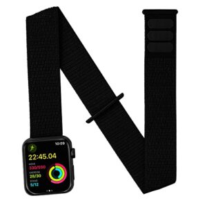 ifcase nylon arm/ankle band for apple watch 41mm 40mm 38mm iwatch series 8 7 6 5 4 3 2 se strap, women men sport workout armband or ankleband (black)