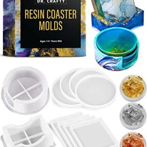 Resin Molds Set for Epoxy Resin - Silicone Coaster Molds for Resin Molds Silicone, Epoxy Molds Silicone for DIY Art