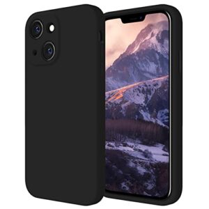 firenova for iphone 14 case, silicone upgraded [camera protection] phone case with [2 screen protectors], soft anti-scratch microfiber lining inside, 6.1 inch, black
