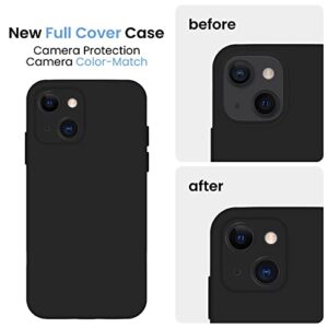 FireNova for iPhone 14 Case, Silicone Upgraded [Camera Protection] Phone Case with [2 Screen Protectors], Soft Anti-Scratch Microfiber Lining Inside, 6.1 inch, Black