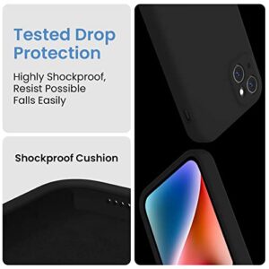 FireNova for iPhone 14 Case, Silicone Upgraded [Camera Protection] Phone Case with [2 Screen Protectors], Soft Anti-Scratch Microfiber Lining Inside, 6.1 inch, Black