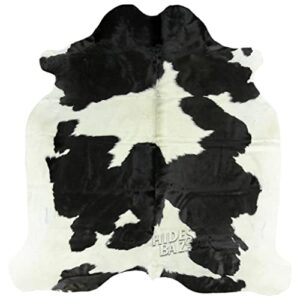 hides bazaar classic black and white cowhide rug, premium quality genuine leather cow hide, area rug (6x7 ft)