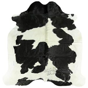 HIDES BAZAAR Classic Black and White Cowhide Rug, Premium Quality Genuine Leather Cow Hide, Area Rug (6x7 ft)