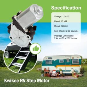 HRepair 676061 1101428 RV Step Motor Compatible with Kwikee Replacement RV Stair Entry Step Motor 214-1001 379147 366043