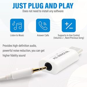 USB Type C Audio 3.5mm Headphone Adapter Aux to Jack Headphones Type-C Adapters Female Male Head Earphone Plug Pro Stereo Compatible with Samsung Galaxy, Note, Ipad Pro, MacBook, Pixel (2 Pack)