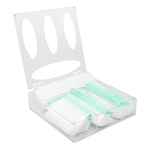 Details lab Ziplock Bag Storage Organizer with Clear Acrylic Bonus Drawer, Holds Plastic Food Baggies for Kitchen Pantry Drawer, Compatible with All-Size Ziploc Bags, Food Container Organizer