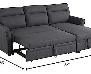 Devion Furniture Edward Sofabed, Dark Gray