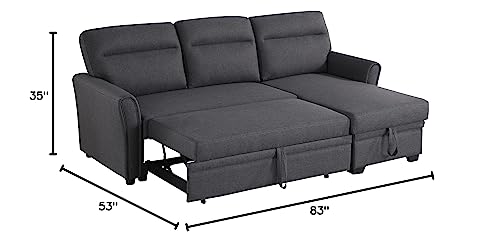 Devion Furniture Edward Sofabed, Dark Gray