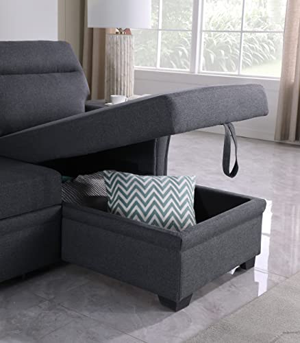 Devion Furniture Edward Sofabed, Dark Gray