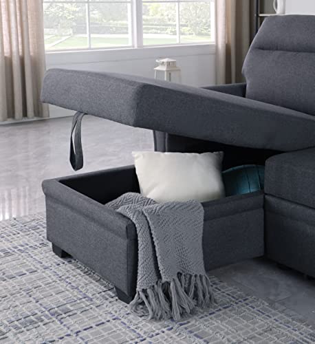 Devion Furniture Edward Sofabed, Dark Gray