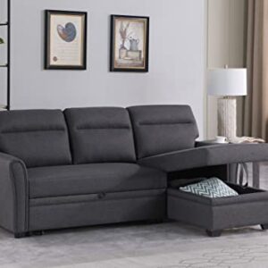 Devion Furniture Edward Sofabed, Dark Gray