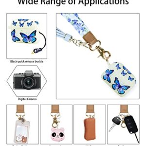 Airpods Pro 2 Case with Keychain Wristlet, Soft Cute Luminous Airpods Pro 2nd Generation Case Cover with Wrist Key Lanyard for AirPods Pro 2nd Generation (2022 Released) Gifts for Women Butterfly