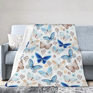 Butterfly Flannel Blanket Boys Girls Adult Throw Blanket Soft Fleece Lightweight Blanket for Home Office Couch Decor 60 X 50 Inches