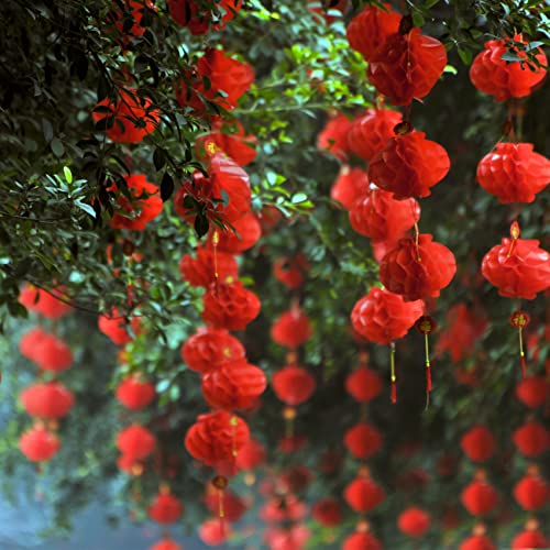 20 Pieces 10 Inches Chinese Red Lanterns Decorations for Spring Festival, UNIIDECO Lunar New Year Wedding Mid Autumn Festival Decorations