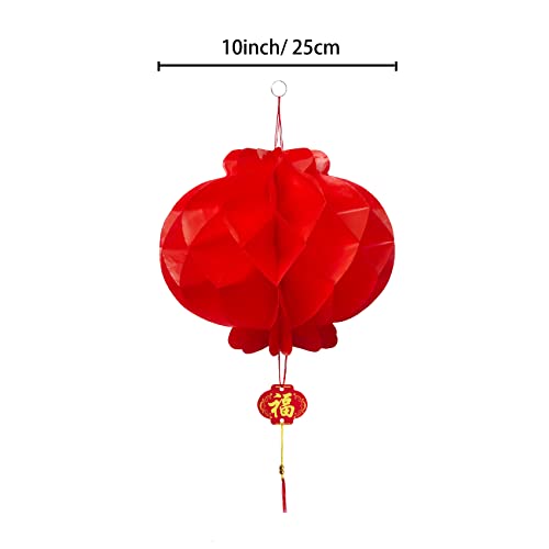 20 Pieces 10 Inches Chinese Red Lanterns Decorations for Spring Festival, UNIIDECO Lunar New Year Wedding Mid Autumn Festival Decorations