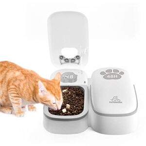 madaotor automatic cat feeders,digital 2 meals auto wet food pet feeder for dog & cat,dry or semi-moist pet food dispenser with timer,48 hour timed,tamper resistant design